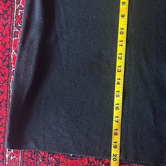 Black 100% Merino Wool Mini Skirt with Elastic Waist Valerie Stevens Petites - Picture 4 of 8